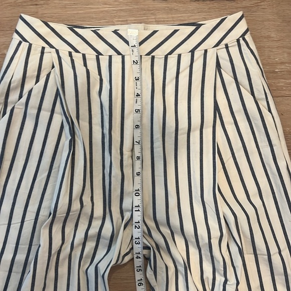Mo Vint Women Cropped Stripe Wide Leg Pants, Blue Stripe Size - Medium NWT - Picture 12 of 12
